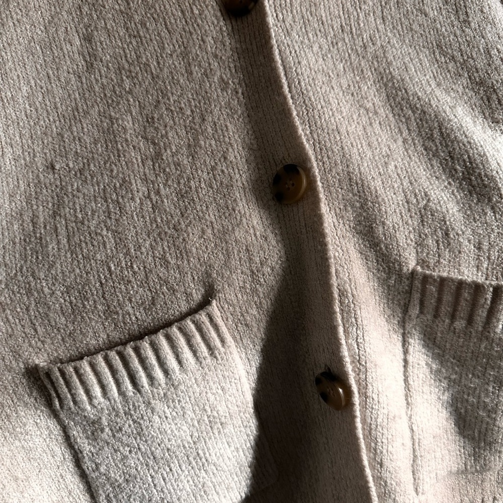 No Boundaries Women's Tan button up Cardigan Sweater - Picture 6 of 12